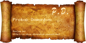 Prokop Domonkos névjegykártya